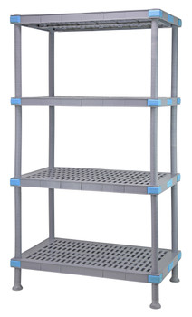 Millenia Shelving Unit, 72"W x 24"D x 86"H, 2000 lbs load capacity, Gray, 0, Polypropylene/ABS, QP247286VS-4