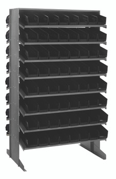 Pick Rack, slopped, double sided, Gray, Black, Carbon Steel, QPRD-101BK