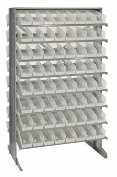 Pick Rack, slopped, double sided, Gray, Clear, Carbon Steel, QPRD-101CL