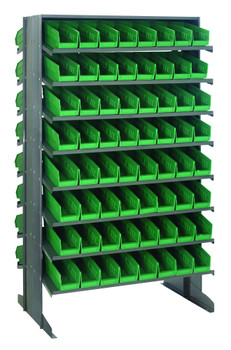 Pick Rack, slopped, double sided, Gray, Green, Carbon Steel, QPRD-101GN