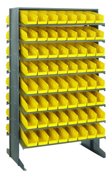 Pick Rack, slopped, double sided, Gray, Yellow, Carbon Steel, QPRD-101YL