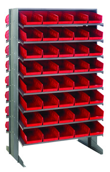 Pick Rack, slopped, double sided, Gray, Red, Carbon Steel, QPRD-102RD