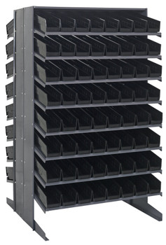 Pick Rack, slopped, double sided, Gray, Black, Carbon Steel, QPRD-103BK