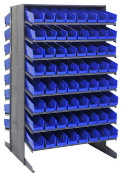 Pick Rack, slopped, double sided, Gray, Blue, Carbon Steel, QPRD-103BL