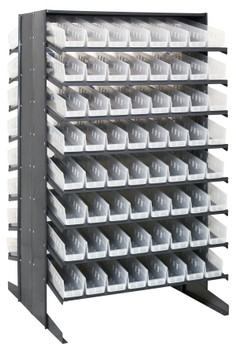 Pick Rack, slopped, double sided, Gray, Clear, Carbon Steel, QPRD-103CL
