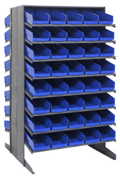 Pick Rack, slopped, double sided, Gray, Blue, Carbon Steel, QPRD-104BL