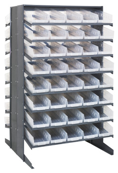 Pick Rack, slopped, double sided, Gray, Clear, Carbon Steel, QPRD-104CL