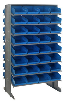 Pick Rack, slopped, double sided, Gray, Blue, Carbon Steel, QPRD-107BL