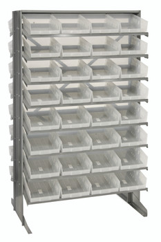 Pick Rack, slopped, double sided, Gray, Clear, Carbon Steel, QPRD-107CL
