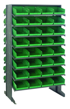 Pick Rack, slopped, double sided, Gray, Green, Carbon Steel, QPRD-107GN