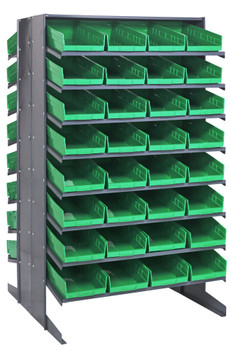 Pick Rack, slopped, double sided, Gray, Green, Carbon Steel, QPRD-108GN
