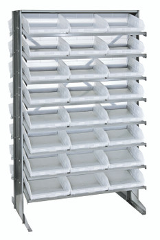 Pick Rack, slopped, double sided, Gray, Clear, Carbon Steel, QPRD-109CL
