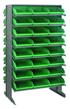 Pick Rack, slopped, double sided, Gray, Green, Carbon Steel, QPRD-109GN