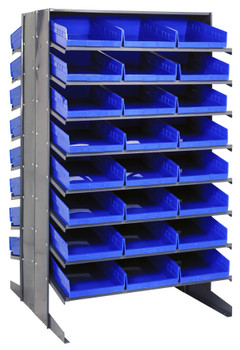 Pick Rack, slopped, double sided, Gray, Blue, Carbon Steel, QPRD-110BL
