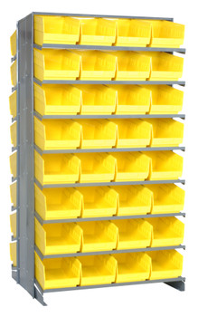 Pick Rack, slopped, double sided, Gray, Yellow, Carbon Steel, QPRD-208YL