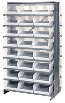 Pick Rack, slopped, double sided, Gray, Clear, Carbon Steel, QPRD-209CL