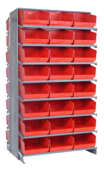 Pick Rack, slopped, double sided, Gray, Red, Carbon Steel, QPRD-210RD