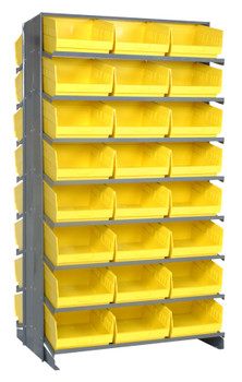 Pick Rack, slopped, double sided, Gray, Yellow, Carbon Steel, QPRD-210YL