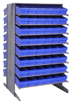 Pick Rack, slopped, double sided, Gray, Blue, Carbon Steel, QPRD-602BL