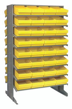 Pick Rack, slopped, double sided, Gray, Yellow, Carbon Steel, QPRD-701YL