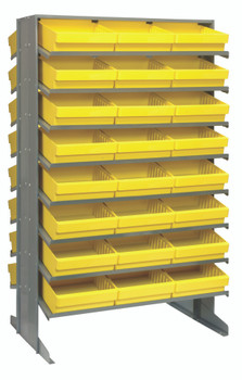 Pick Rack, slopped, double sided, Gray, Yellow, Carbon Steel, QPRD-801YL
