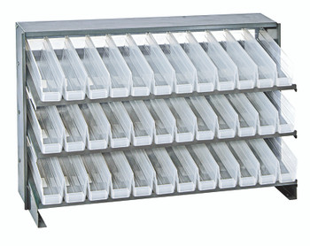 Pick Rack, slopped, bench style, Gray, Clear, Carbon Steel, QPRHA-100CL