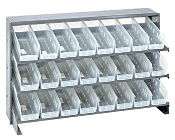 Pick Rack, slopped, bench style, Gray, Clear, Carbon Steel, QPRHA-101CL