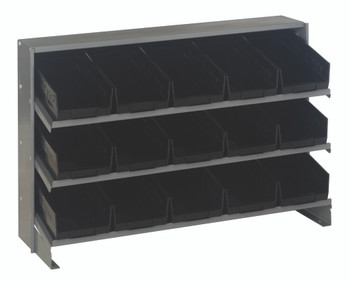 Pick Rack, slopped, bench style, Gray, Black, Carbon Steel, QPRHA-102BK