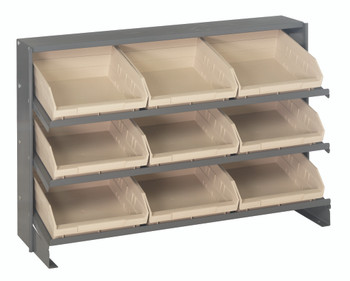 Pick Rack, slopped, bench style, Gray, Ivory, Carbon Steel, QPRHA-109IV