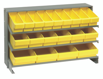Pick Rack, slopped, bench style, Gray, Yellow, Carbon Steel, QPRHA-567YL