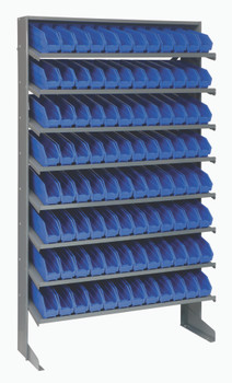 Pick Rack, slopped, single sided, Gray, Blue, Carbon Steel, QPRS-100BL