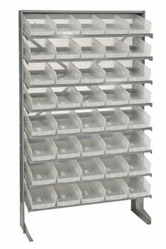 Pick Rack, slopped, single sided, Gray, Clear, Carbon Steel, QPRS-102CL