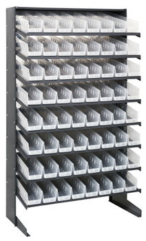 Pick Rack, slopped, single sided, Gray, Clear, Carbon Steel, QPRS-103CL