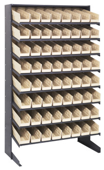 Pick Rack, slopped, single sided, Gray, Ivory, Carbon Steel, QPRS-103IV