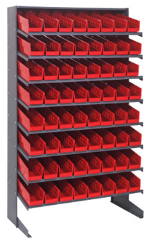 Pick Rack, slopped, single sided, Gray, Red, Carbon Steel, QPRS-103RD