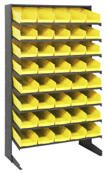 Pick Rack, slopped, single sided, Gray, Yellow, Carbon Steel, QPRS-104YL