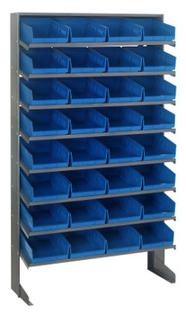 Pick Rack, slopped, single sided, Gray, Blue, Carbon Steel, QPRS-107BL