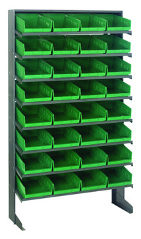 Pick Rack, slopped, single sided, Gray, Green, Carbon Steel, QPRS-107GN
