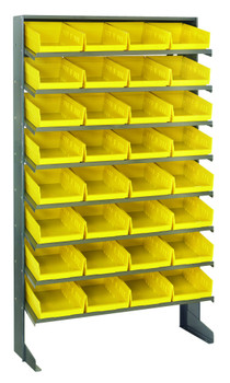 Pick Rack, slopped, single sided, Gray, Yellow, Carbon Steel, QPRS-107YL