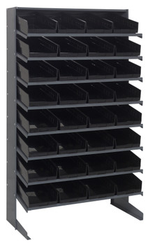 Pick Rack, slopped, single sided, Gray, Black, Carbon Steel, QPRS-108BK