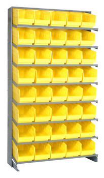Pick Rack, slopped, single sided, Gray, Yellow, Carbon Steel, QPRS-202YL