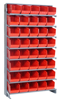 Pick Rack, slopped, single sided, Gray, Red, Carbon Steel, QPRS-204RD