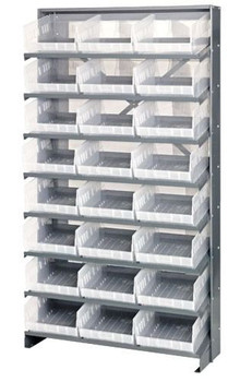 Pick Rack, slopped, single sided, Gray, Clear, Carbon Steel, QPRS-210CL