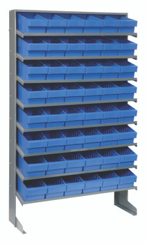 Pick Rack, slopped, single sided, Gray, Blue, Carbon Steel, QPRS-601BL
