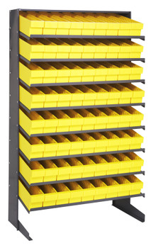 Pick Rack, slopped, single sided, Gray, Yellow, Carbon Steel, QPRS-606YL
