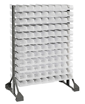 Rail Rack, double sided, 36"L x 20"W x 53"H, Gray, Clear, Carbon Steel, QRU-12D-220-192CL