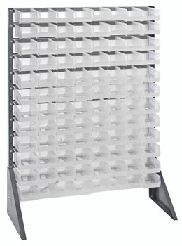 Rail Rack, single sided, 36"L x 15"W x 53"H, Gray, Clear, Carbon Steel, QRU-12S-220-96CL