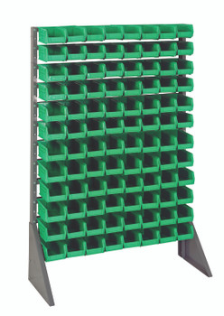 Rail Rack, single sided, 36"L x 15"W x 53"H, Gray, Green, Carbon Steel, QRU-12S-220-96GN
