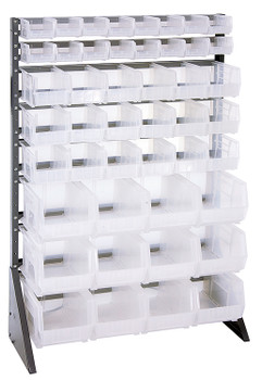 Rail Rack, single sided, 36"L x 15"W x 53"H, Gray, Clear, Carbon Steel, QRU-16S-220230240CL