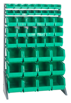 Rail Rack, single sided, 36"L x 15"W x 53"H, Gray, Green, Carbon Steel, QRU-16S-220230240GN